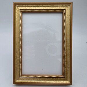 Vintage Wooden Gold Ornate Photo Frame With Easel Back 3x5 Inches